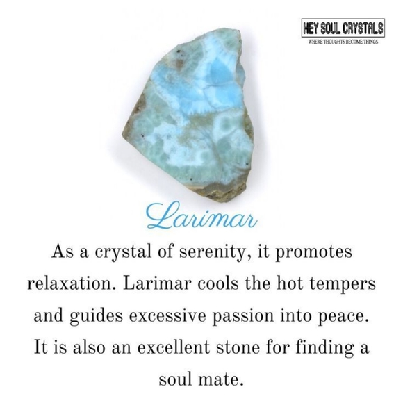 Natural Pear Larimar and Sterling Ring - Picture 6 of 6